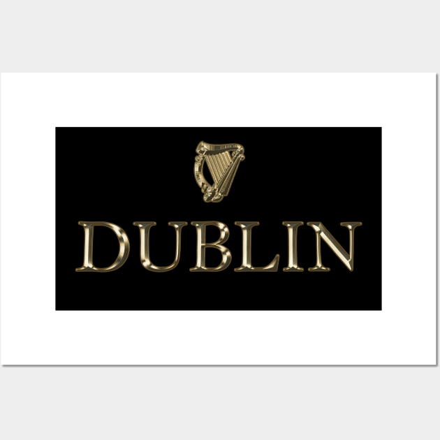Dublin Ireland Classic Irish Harp Design Wall Art by Ireland